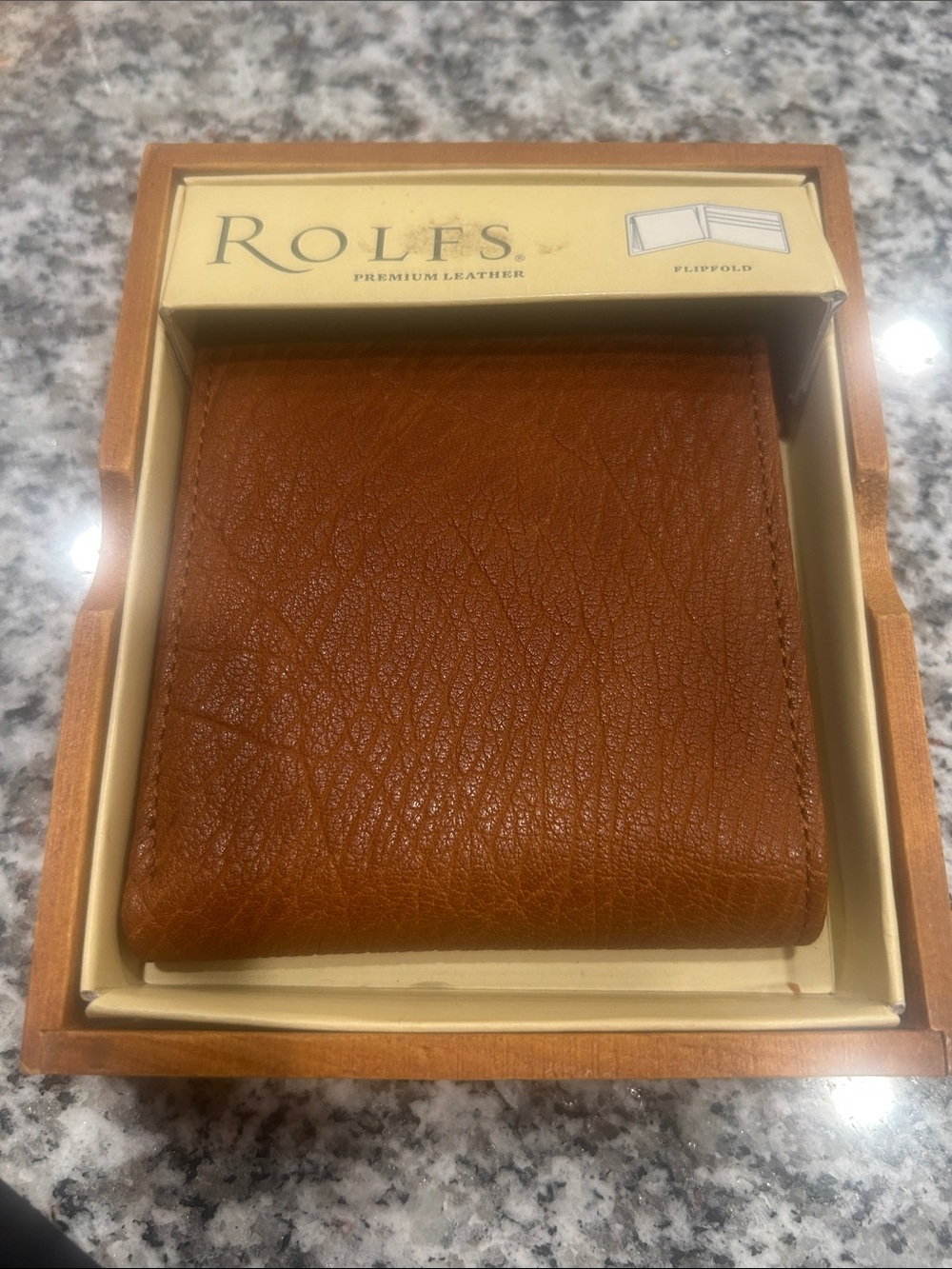 Rolfs Leather Money Clip Wallet - Tan Brown-New with box